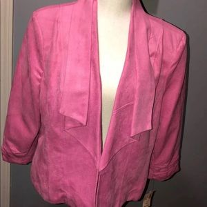 NWT Dress Barn Pink Velvet Like Blazer